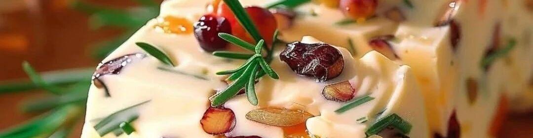 French dessert master’s masterpiece: cheese with fruit nuts and jelly cake can be easily realized at home!